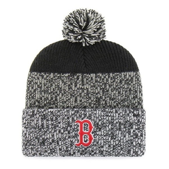 Boston Red Sox 47 Brand Static‎ Black Cuff Knit Hat - Picture 1 of 5